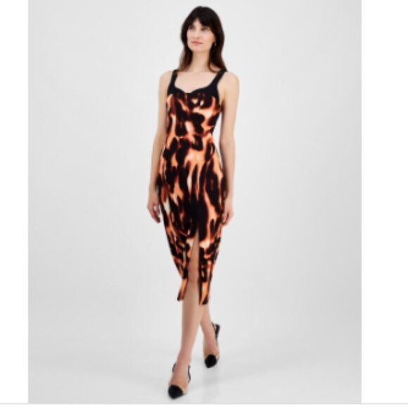 RACHEL Rachel Roy Womens Alessia MIDI Dress M Black - Picture 1 of 4